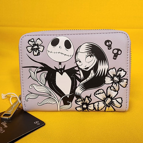 NBC Jack & Sally Floral Lavender Floral Zip Wallet