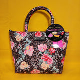 Betsey Johnson Leopard Cheetah Animal Print Rose Insulated Lunch Tote Bag