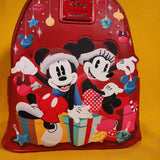 Loungefly Disney Mickey & Minnie Christmas Holiday Ornaments Mini Backpack