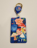 Alice Wildflower Mushroom Retractable Lanyard ID Holder
