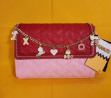 Loungefly Peanuts Snoopy Valentine's Day Charm Quilted Heart Crossbody Handbag