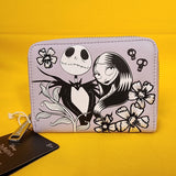 NBC Jack & Sally Floral Lavender Floral Zip Wallet