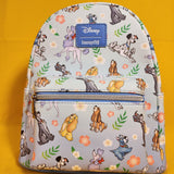 Loungefly Disney Dogs Floral AOP Blue Mini Backpack