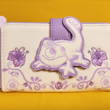 Loungefly Disney Princess Pascal Tangled Sketch Purple Floral Flap Wallet