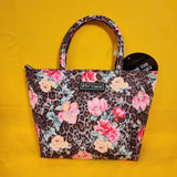 Betsey Johnson Leopard Cheetah Animal Print Rose Insulated Lunch Tote Bag