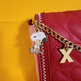Loungefly Peanuts Snoopy Valentine's Day Charm Quilted Heart Crossbody Handbag