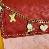 Loungefly Peanuts Snoopy Valentine's Day Charm Quilted Heart Crossbody Handbag