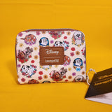 Loungefly Disney Dogs Portait Flower Hearts AOP Zip Around Wallet Soft Tag