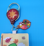 Loungefly Disney Tangled Pascal Autumn Paint Leaf Retractable Lanyard ID Holder