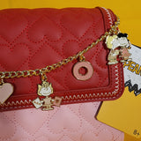 Loungefly Peanuts Snoopy Valentine's Day Charm Quilted Heart Crossbody Handbag