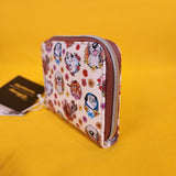 Loungefly Disney Dogs Portait Flower Hearts AOP Zip Around Wallet Soft Tag