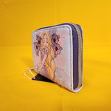 Disney Princess Tangled Rapunzel Pastel Flowers Mini Zipper Wallet