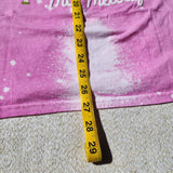 My Melody Pink Splatter Tie Dye Mushroom Hat Womens Boy Friend Fit T Shirt Medium