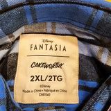 Cakeworthy Disney Fantasia Flannel Sorcerer's Apprentice Blue Unisex 2XL