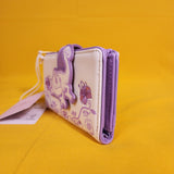 Loungefly Disney Princess Pascal Tangled Sketch Purple Floral Flap Wallet