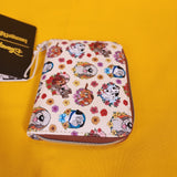 Loungefly Disney Dogs Portait Flower Hearts AOP Zip Around Wallet Soft Tag