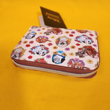 Loungefly Disney Dogs Portait Flower Hearts AOP Zip Around Wallet Soft Tag