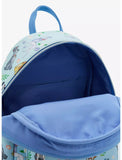Loungefly Disney Dogs Floral AOP Blue Mini Backpack