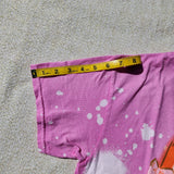 My Melody Pink Splatter Tie Dye Mushroom Hat Womens Boy Friend Fit T Shirt Medium