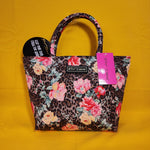 Betsey Johnson Leopard Cheetah Animal Print Rose Insulated Lunch Tote Bag