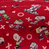 Loungefly Peanuts Snoopy Valentine's Day Charm Quilted Heart Crossbody Handbag