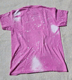 My Melody Pink Splatter Tie Dye Mushroom Hat Womens Boy Friend Fit T Shirt Medium