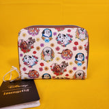 Loungefly Disney Dogs Portait Flower Hearts AOP Zip Around Wallet Soft Tag