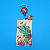 Loungefly Disney Tangled Pascal Autumn Paint Leaf Retractable Lanyard ID Holder