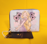 Disney Princess Tangled Rapunzel Pastel Flowers Mini Zipper Wallet