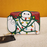 Big Hero 6 Baymax Holiday Lights Plaid Christmas Zip Wallet