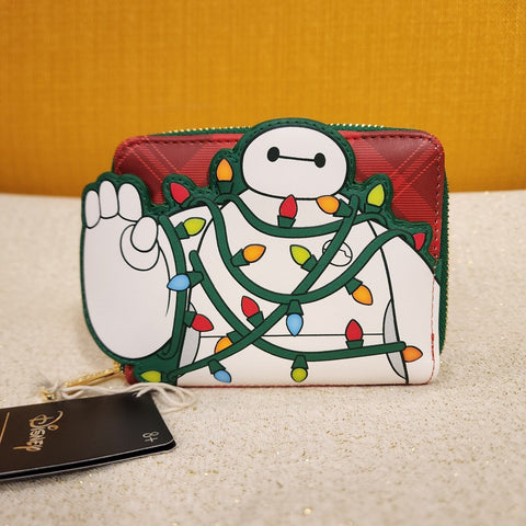 Big Hero 6 Baymax Holiday Lights Plaid Christmas Zip Wallet