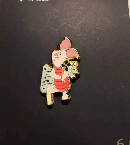 Winnie the Pooh Piglet Mushroom Flower Enamel Pin