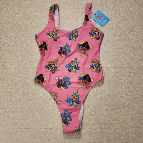 Barbie California Dream Pink One Piece Swim Suit Bathing Suit M