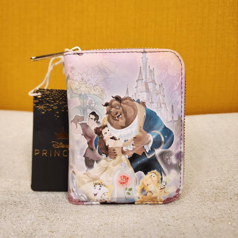 Beauty and the Beast Dancing Pastel Art Zip Around Wallet