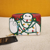 Big Hero 6 Baymax Holiday Lights Plaid Christmas Zip Wallet