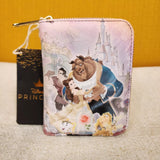 Beauty and the Beast Dancing Pastel Art Zip Around Wallet
