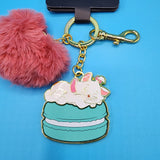 The Aristocats Marie Macaron Heart Pom Pom Multi Charm Keychain