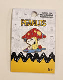 Peanuts Snoopy Rainy Day Mushroom Floral Enamel Pin