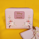 Loungefly Disney Princess Group Mulan Belle Ariel Tiana Pink Zip Wallet