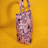 Betsey Johnson Pink Cheese Plate Wine Bottle Insulated Lunch Tote Bag
