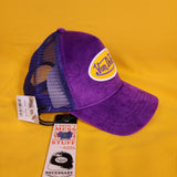 Von Dutch Purple & Yellow Velvet Trucker Hat Logo Snapback Unisex Grape Crush