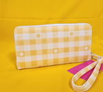 Betsey Johnson Yellow Flower Gingham Spring time Wallet Wristlet Zip Around