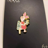 Winnie the Pooh Piglet Mushroom Flower Enamel Pin