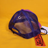 Von Dutch Purple & Yellow Velvet Trucker Hat Logo Snapback Unisex Grape Crush