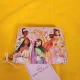 Loungefly Disney Princess Group Mulan Belle Ariel Tiana Pink Zip Wallet