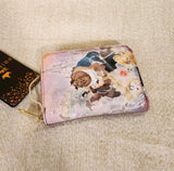 Beauty and the Beast Dancing Pastel Art Zip Around Wallet