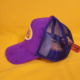 Von Dutch Purple & Yellow Velvet Trucker Hat Logo Snapback Unisex Grape Crush