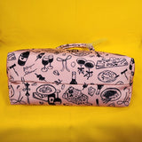 Betsey Johnson Pink Cheese Plate Wine Bottle Insulated Lunch Tote Bag