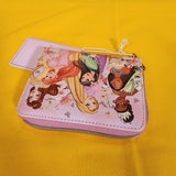 Loungefly Disney Princess Group Mulan Belle Ariel Tiana Pink Zip Wallet