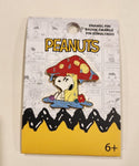 Peanuts Snoopy Rainy Day Mushroom Floral Enamel Pin